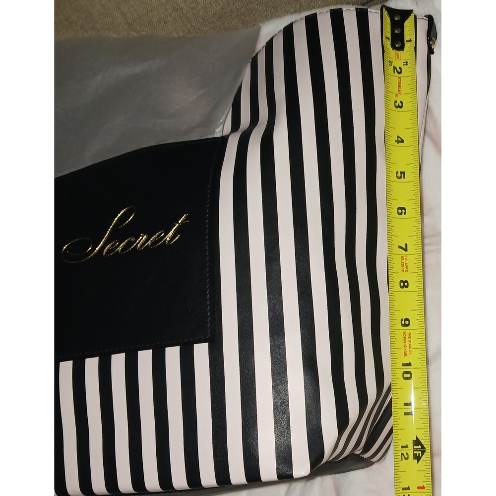 Victoria's Secret Tote Bag, Black & Pink, size 12.5 x 5.5 x 12, W/free Lotion - Picture 5 of 6